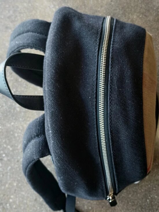 Burberry Jute Calfskin Mega Check Plaid Backpack